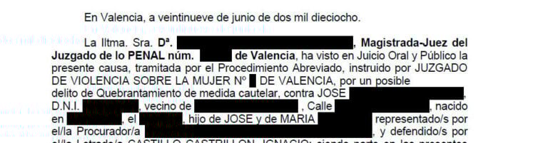 Absolución por un delito de quebrantamiento de medidas cautelares