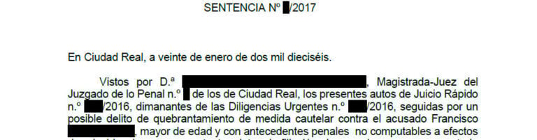 Absolución por un delito de quebrantamiento de condena