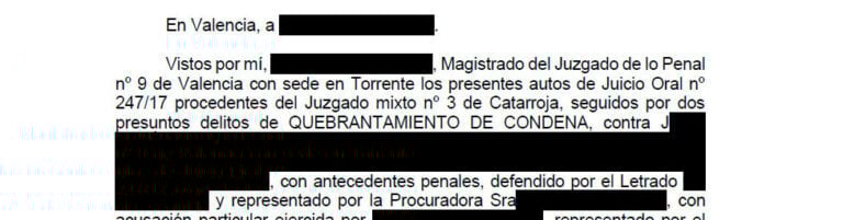 Condena por quebrantamiento de condena