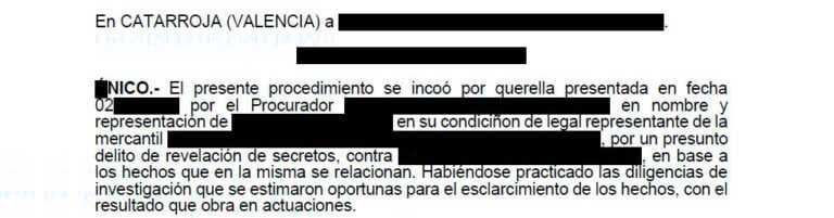 Sobreseimiento de una querella por revelación de secretos
