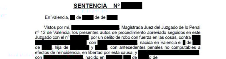 Absolución por un delito de robo con fuerza