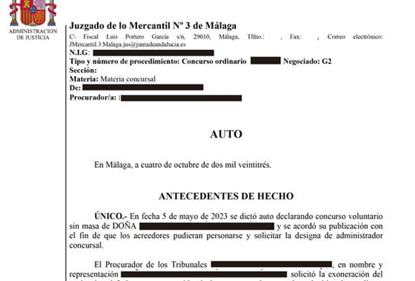 Saldo deuda de 87.000 euros por Ley de Segunda Oportunidad