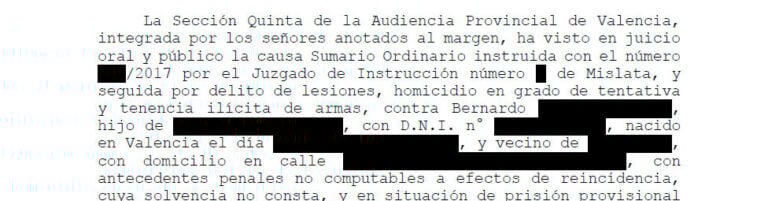 Condena por homicidio en grado de tentativa y tenencia ilícita de armas
