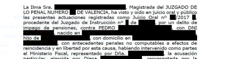 Condena por impago de pensiones