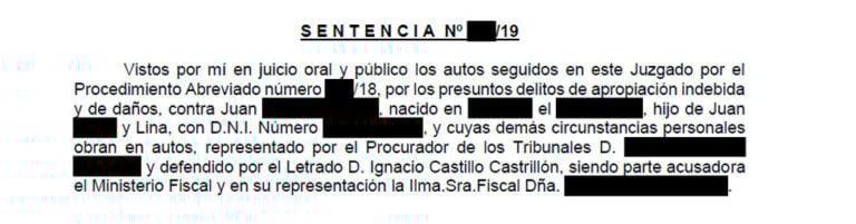 Absolución por un delito de daños y apropiación indebida