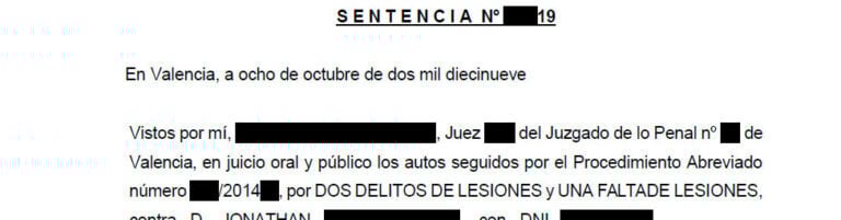 Absolución por un delito de lesiones