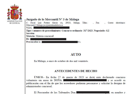 Saldo deuda de 50.000 euros por Ley de Segunda Oportunidad