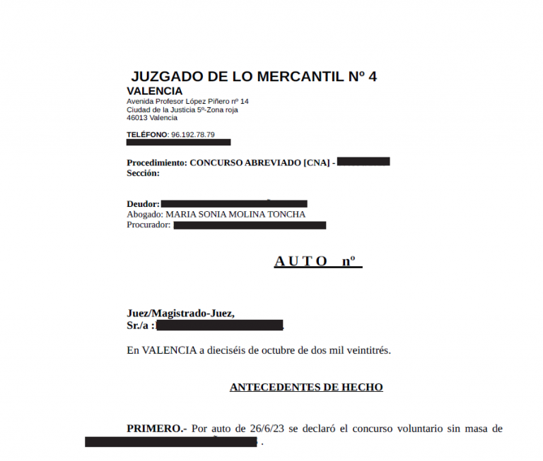 Saldo deuda de 70.386 euros por Ley de Segunda Oportunidad