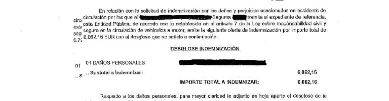 Indemnización por accidente de tráfico