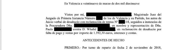 Desahucio por falta de pago y condena a pagar las rentas adeudadas